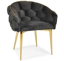 OUTLET - Ekskluzywne krzesło tapicerowane glamour BALLOON - czarne