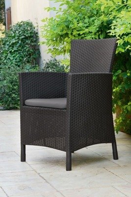Komplet 2 krzeseł i stoliczek na balkon ROSARIO - brązowy