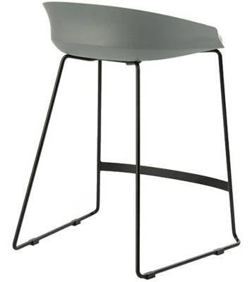 Krzesło barowe loft hoker z poduszką NICEA - szary