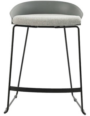 Krzesło barowe loft hoker z poduszką NICEA - szary