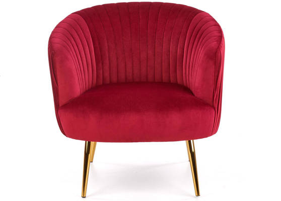 Krzesło fotel do salonu glamour CROWN Gold - bordowy