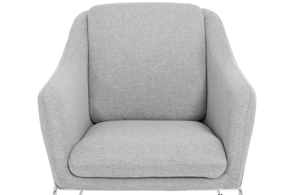 Krzesło fotel do salonu loft SOFT CHROM - jasny szary
