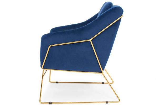 Krzesło fotel do salonu loft SOFT GOLD - granatowy