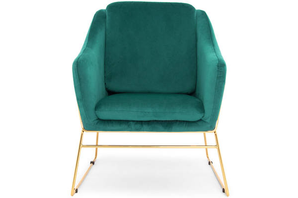 Krzesło fotel do salonu loft SOFT GOLD - zielony