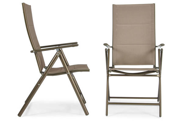 Krzesło ogrodowe składane aluminiowe MODENA  - Brązowe