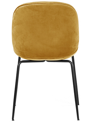 Krzesło tapicerowane welurowe BOLIWIA - musztardowy