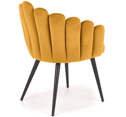 Nowoczesne krzesło designerskie - musztardowy