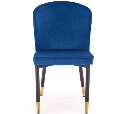 Nowoczesne krzesło do salonu złote nogi - granatowy