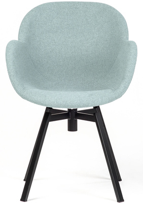 Obrotowe krzesło tapicerowane z podłokietnikami MALMO - miętowy