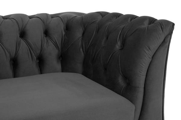 Pikowana sofa 2,5 osobowa Chesterfield - grafitowy