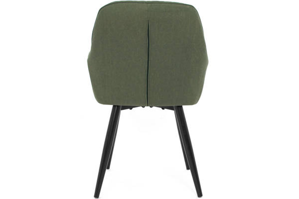 Stół BALTIMORE i 6 krzeseł EMMA - zestaw do jadalni - brąz + zielony