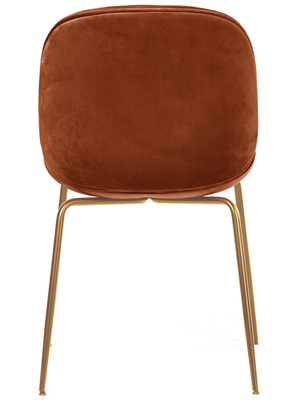 Stylowe krzesło welurowe złote nogi glamour BOLIWIA - rudy
