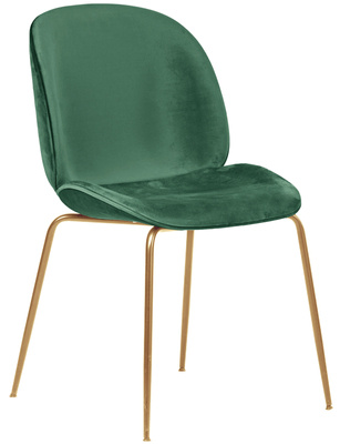 Stylowe krzesło welurowe złote nogi glamour BOLIWIA - zielony