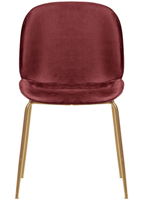 Welurowe krzesło do salonu złote nogi BOLIWIA - bordowy