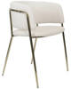 Krzesło tapicerowane boucle glamour EVIA TEDDY - kremowy